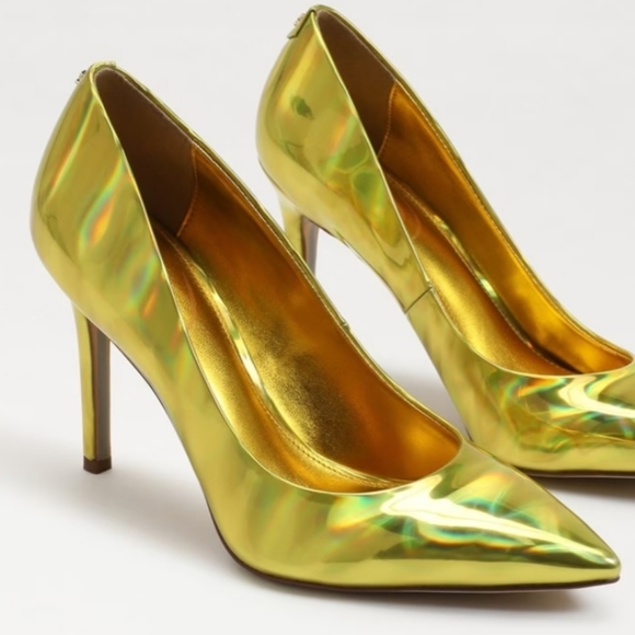 Sam Edelman Holographic Yellow Gold Pump Pointed Toe Heels - Brand new! - Picture 7 of 12